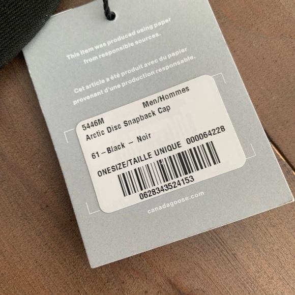 Canada Goose Arctic Disc SnapBack cap black NWT - Picture 6 of 6